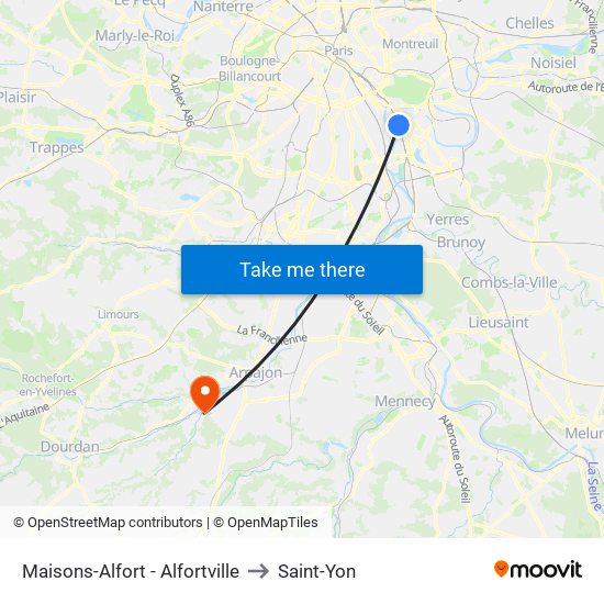 Maisons-Alfort - Alfortville to Saint-Yon map