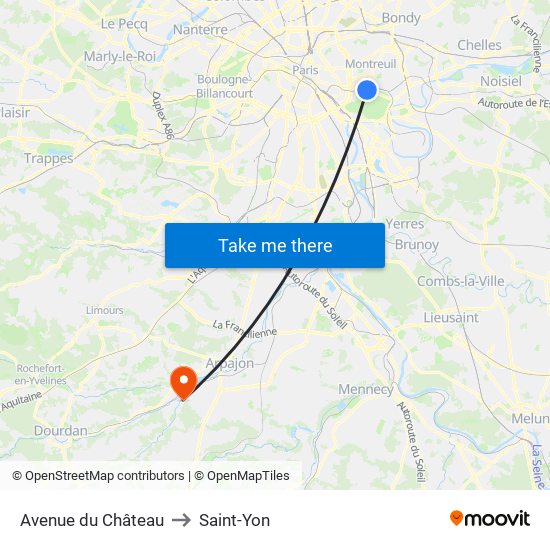 Avenue du Château to Saint-Yon map