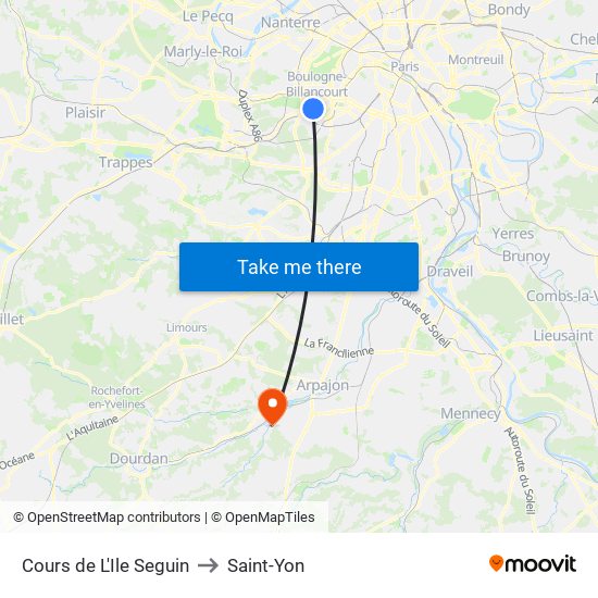 Cours de L'Ile Seguin to Saint-Yon map