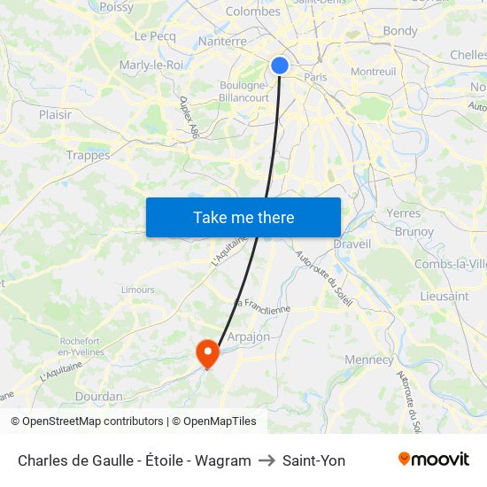 Charles de Gaulle - Étoile - Wagram to Saint-Yon map