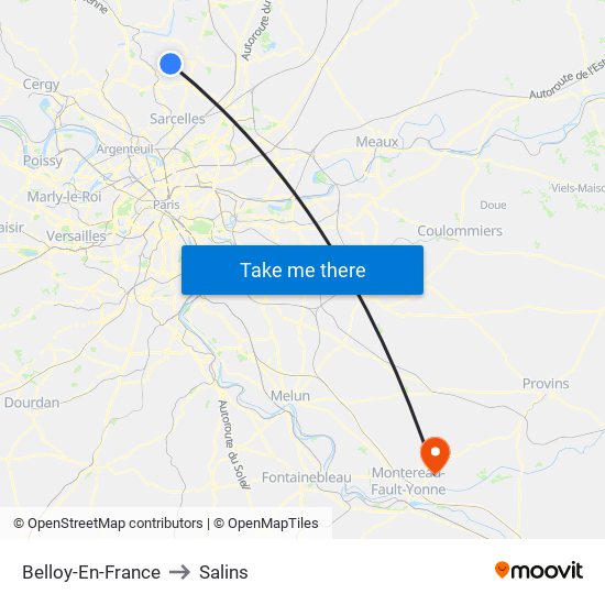 Belloy-En-France to Salins map