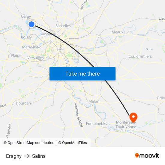 Eragny to Salins map