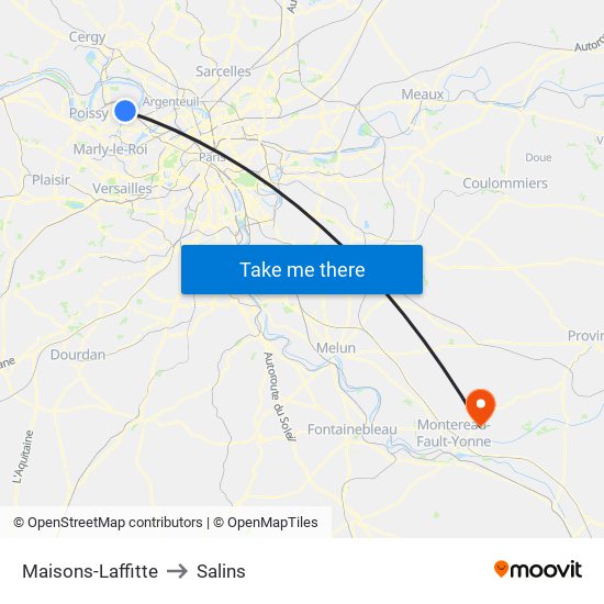 Maisons-Laffitte to Salins map