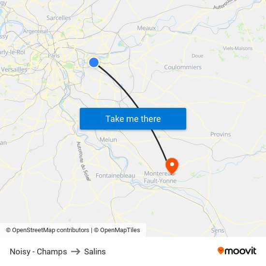 Noisy - Champs to Salins map