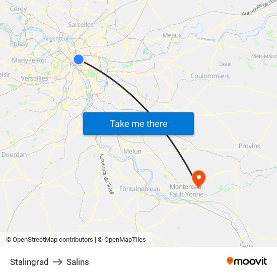 Stalingrad to Salins map