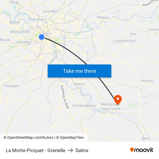 La Motte-Picquet - Grenelle to Salins map