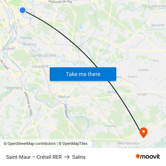 Saint-Maur – Créteil RER to Salins map