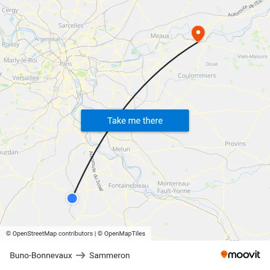 Buno-Bonnevaux to Sammeron map
