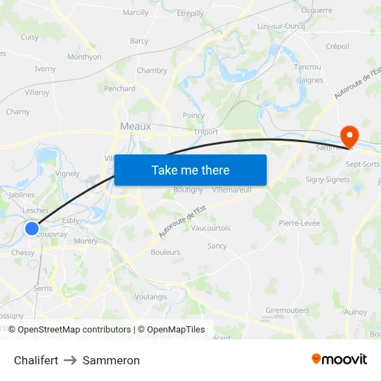 Chalifert to Sammeron map