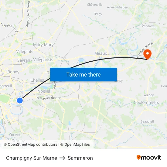 Champigny-Sur-Marne to Sammeron map
