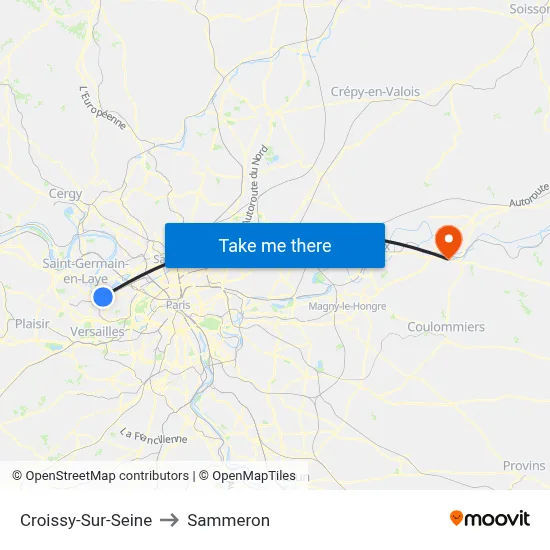 Croissy-Sur-Seine to Sammeron map