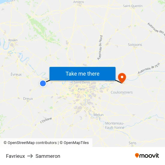 Favrieux to Sammeron map