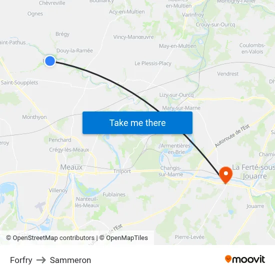 Forfry to Sammeron map