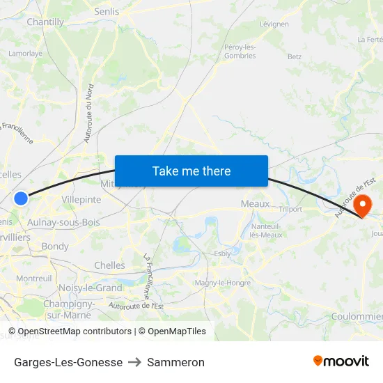 Garges-Les-Gonesse to Sammeron map