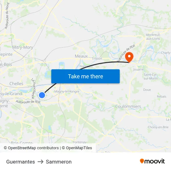 Guermantes to Sammeron map