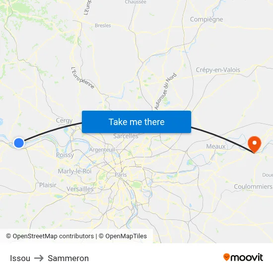 Issou to Sammeron map