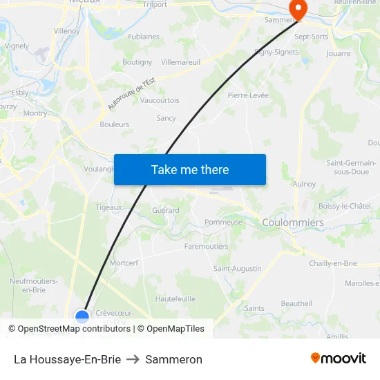 La Houssaye-En-Brie to Sammeron map