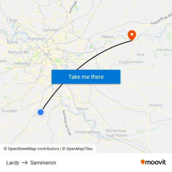 Lardy to Sammeron map
