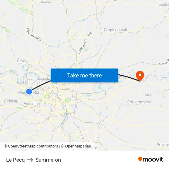 Le Pecq to Sammeron map