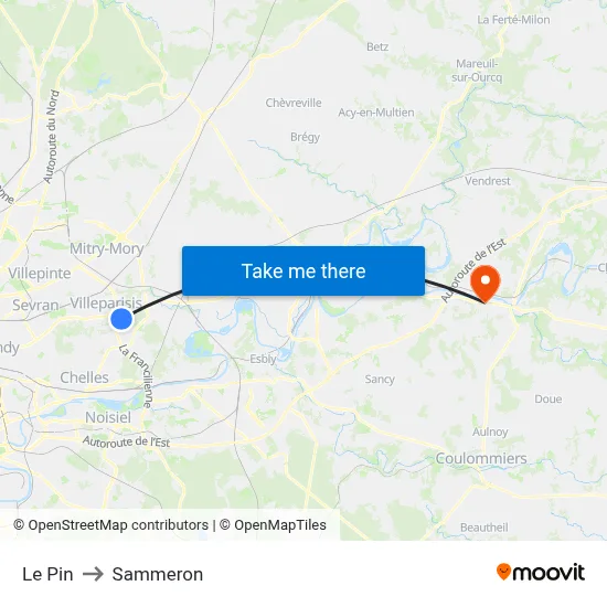 Le Pin to Sammeron map