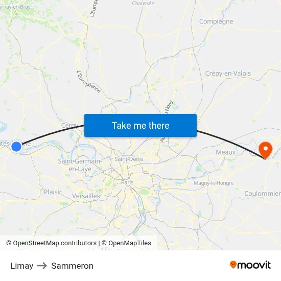 Limay to Sammeron map