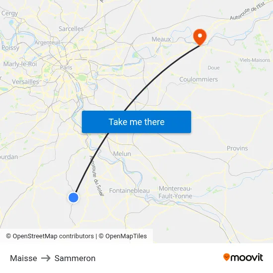 Maisse to Sammeron map