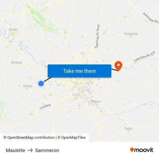 Maulette to Sammeron map