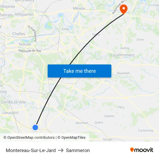 Montereau-Sur-Le-Jard to Sammeron map