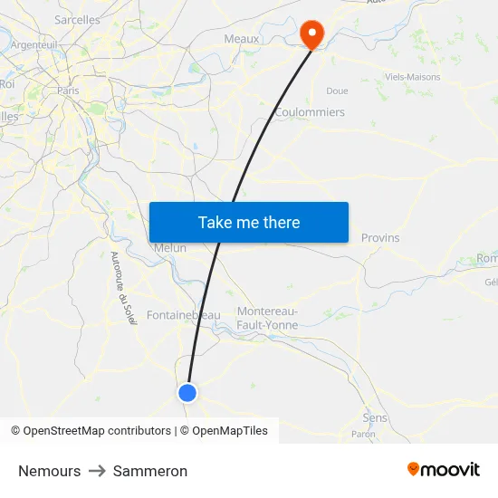 Nemours to Sammeron map