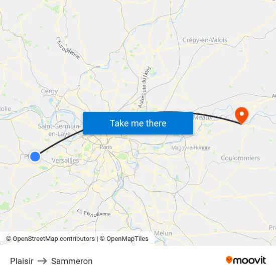 Plaisir to Sammeron map