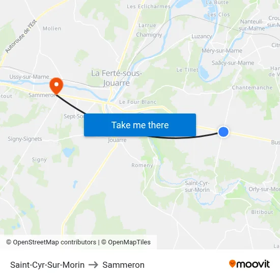 Saint-Cyr-Sur-Morin to Sammeron map