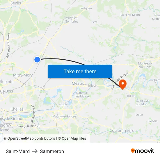 Saint-Mard to Sammeron map