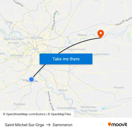 Saint-Michel-Sur-Orge to Sammeron map