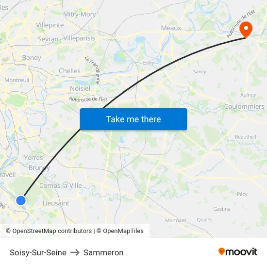 Soisy-Sur-Seine to Sammeron map