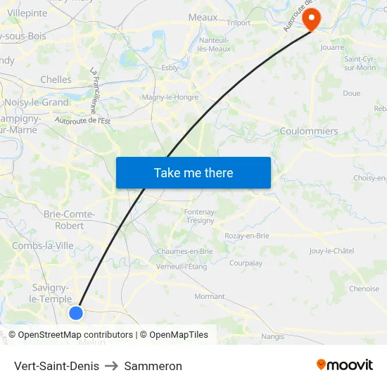 Vert-Saint-Denis to Sammeron map