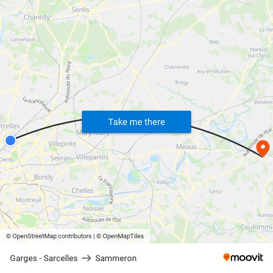 Garges - Sarcelles to Sammeron map