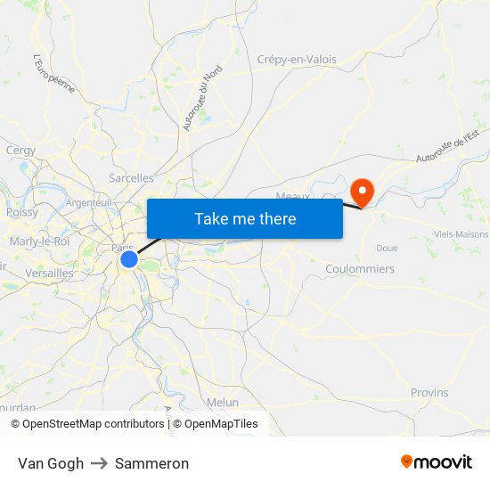 Van Gogh to Sammeron map