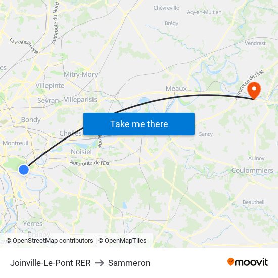 Joinville-Le-Pont RER to Sammeron map