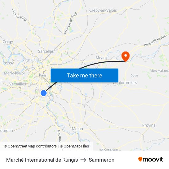 Marché International de Rungis to Sammeron map