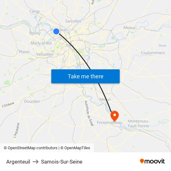 Argenteuil to Samois-Sur-Seine map