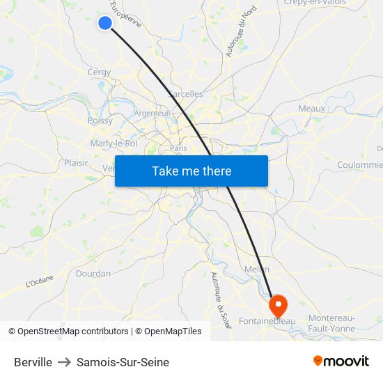 Berville to Samois-Sur-Seine map