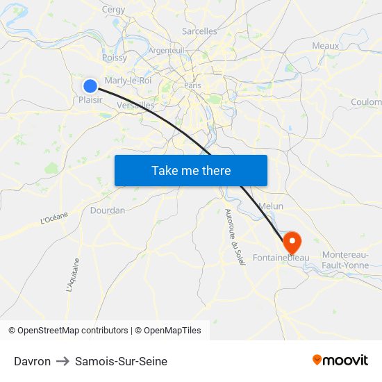 Davron to Samois-Sur-Seine map