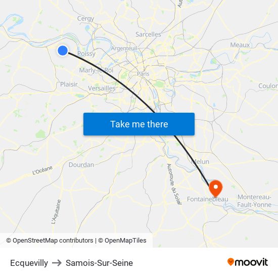 Ecquevilly to Samois-Sur-Seine map