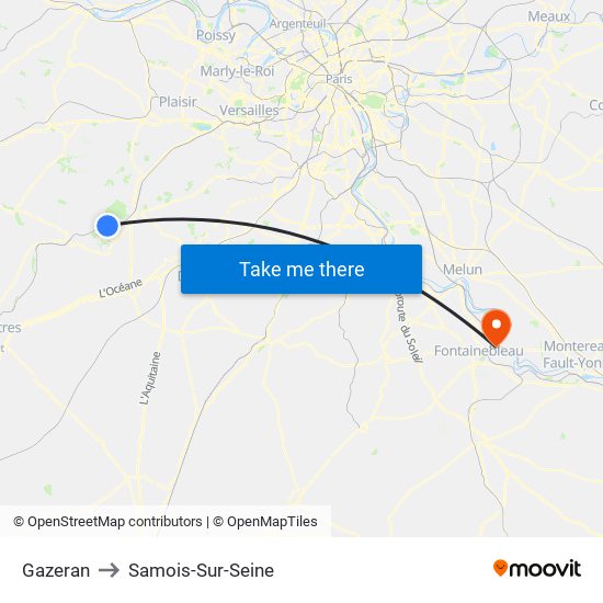 Gazeran to Samois-Sur-Seine map