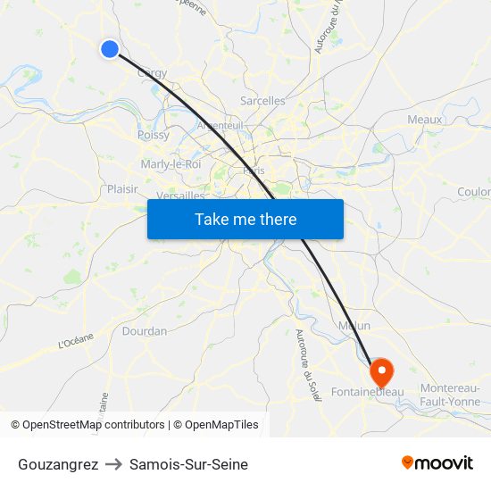Gouzangrez to Samois-Sur-Seine map