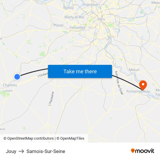 Jouy to Samois-Sur-Seine map