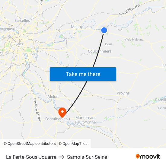 La Ferte-Sous-Jouarre to Samois-Sur-Seine map