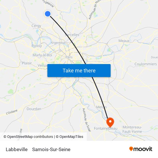 Labbeville to Samois-Sur-Seine map