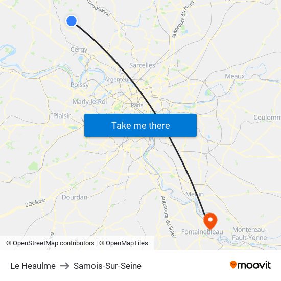 Le Heaulme to Samois-Sur-Seine map