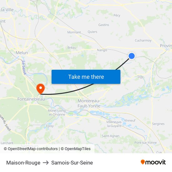 Maison-Rouge to Samois-Sur-Seine map